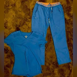 Royal Blue Med Couture scrub set